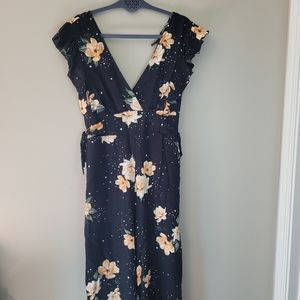 Minpink Black Dream Floral Jumpsuit